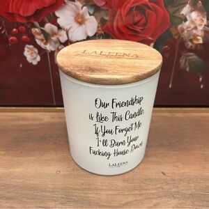 Jasmine Candle with Wooden Lid & Humurous Friendship Quote